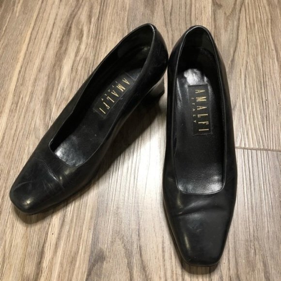 Amalfi Made In‎ Italy leather square toe Heels - Picture 1 of 6